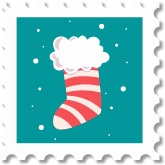 크리스마스 양말 우표 일러스트