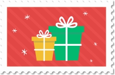 선물 우표 일러스트